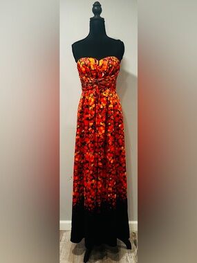 Jessica Simpson - strapless floral maxi dress with a sweetheart neckline